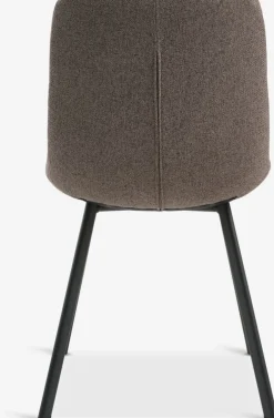 MELBYSilla de comedor MELBY tela marrón claro/negro