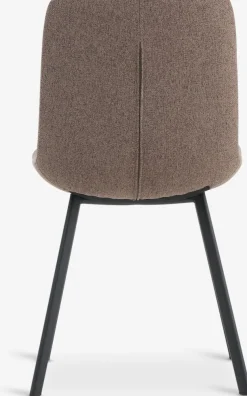 MELBYSilla de comedor MELBY tela marrón claro/negro