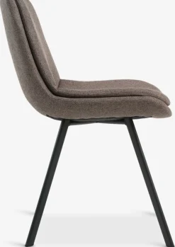 MELBYSilla de comedor MELBY tela marrón claro/negro
