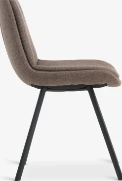 MELBYSilla de comedor MELBY tela marrón claro/negro