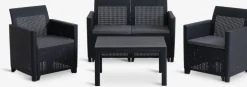 MOLDEConjunto muebles jardín MOLDE 4 plazas gris