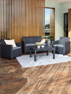 MOLDEConjunto muebles jardín MOLDE 4 plazas gris