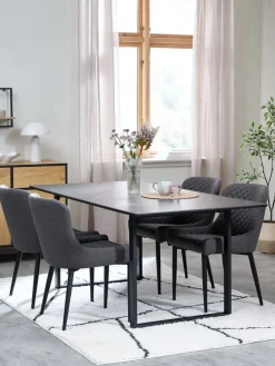 MOSELUND + PEBRINGEMesa MOSELUND L180 cerámica + 4 PEBRINGE gris/negro