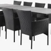 MOSS + AIDTMesa MOSS L214/315 gris + 4 sillas AIDT negro