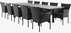 MOSS + AIDTMesa MOSS L214/315 gris + 4 sillas AIDT negro