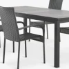 MOSS + GUDHJEMMesa MOSS L214/315 + 4 sillas GUDHJEM gris