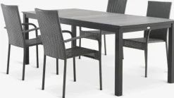 MOSS + GUDHJEMMesa MOSS L214/315 + 4 sillas GUDHJEM gris