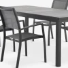 MOSS + STRANDBYMesa MOSS L214/315 + 4 sillas STRANDBY gris