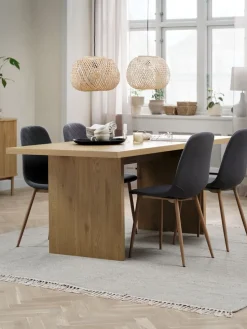 MUNKEBY + JONSTRUPMesa MUNKEBY L180 roble cálido + 4 JONSTRUP asfalto