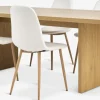 MUNKEBY + JONSTRUPMesa MUNKEBY L220 roble cálido + 4 sillas JONSTRUP blanco