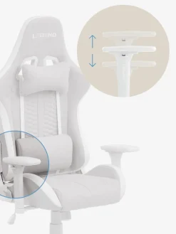 NIBESilla gaming NIBE blanco/tela beis