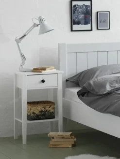 NORDBYMesita de noche NORDBY 1 cajón 1 estante blanco