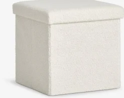 NYSTEDPuf NYSTED 38x38 con almacenaje felpa blanco crudo
