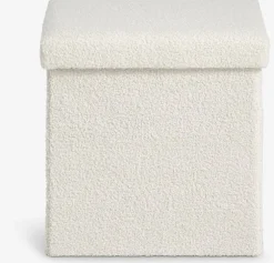 NYSTEDPuf NYSTED 38x38 con almacenaje felpa blanco crudo