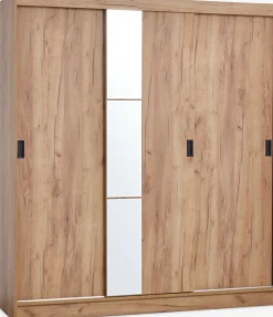 ODDERArmario ODDER 179x201 3 puertas correderas con espejo roble