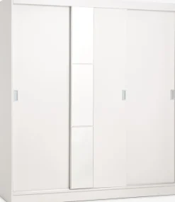 ODDERArmario ODDER 179x201 3 puertas correderas con espejo blanco