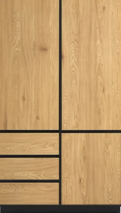 ODENSEArmario ODENSE 120x210 3 puertas 3 cajones color roble cálid