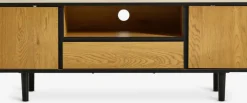 ODENSEMueble TV ODENSE 2 puertas 1 cajón color roble cálido/negro