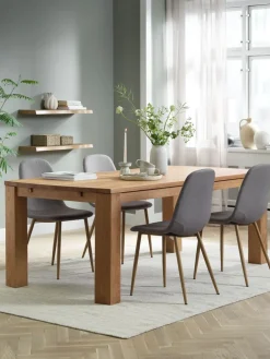 OLDE + JONSTRUPMesa OLDE L200 roble natural + 4 sillas JONSTRUP gris
