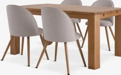 OLDE + THORUPMesa OLDE L160 roble natural + 4 sillas THORUP beis/roble