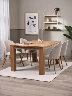 OLDE + THORUPMesa OLDE L160 roble natural + 4 sillas THORUP beis/roble