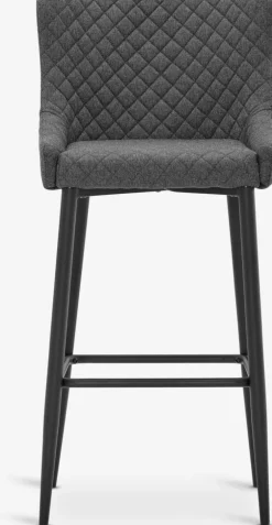 PEBRINGETaburete de bar PEBRINGE con respaldo tela gris/negro