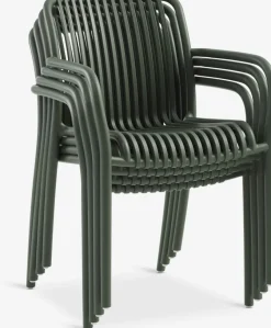 RADSTRUP + NABBENMesa RADSTRUP Ø60 negro + 2 sillas NABBEN verde oliva