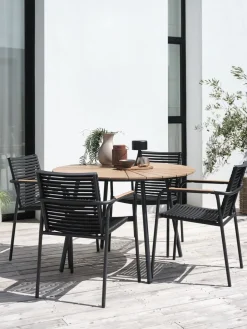 RANGSTRUP + NABEMesa RANGSTRUP Ø110 natural/negro + 4 sillas NABE negro