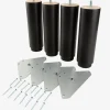 RAUDSUNDAPatas de cama Ø6xA20cm RAUDSUNDA haya negro 4 unidades