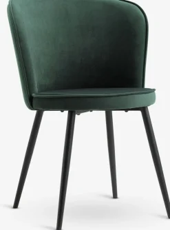 RISSKOVSilla de comedor RISSKOV terciopelo verde oscuro/negro