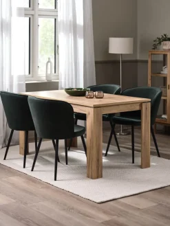 RISSKOVSilla de comedor RISSKOV terciopelo verde oscuro/negro