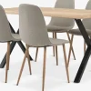 ROSLEV + BISTRUPMesa ROSLEV L140 roble natural + 4 sillas BISTRUP arena