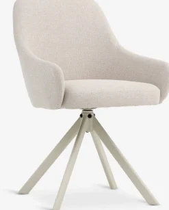 ROSTRUPSilla de comedor ROSTRUP giratoria tela beis