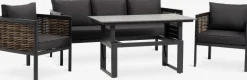 SALTENConjunto muebles jardín SALTEN 5 plazas secado rápido negro