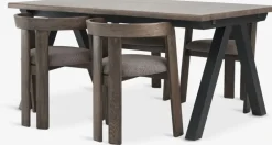SANDBY + BOVRUPMesa SANDBY L160 roble oscuro + 4 BOVRUP roble oscuro/marrón