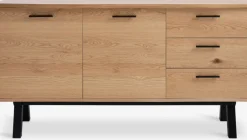 SANDBYAparador SANDBY 2 puertas + 3 cajones roble natural/negro