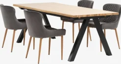 SANDBYMesa de comedor SANDBY 100x210 roble natural/negro