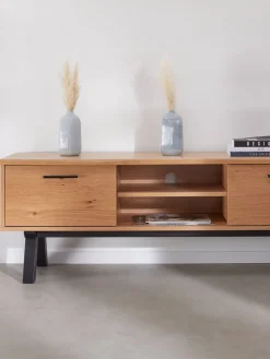 SANDBYMueble TV SANDBY 2 puertas roble natural/negro