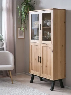 SANDBYVitrina SANDBY 2 puertas roble natural/negro