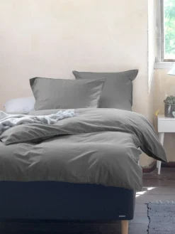 SANNEGOLDJuego funda nórdica algodón lavado SANNE 155x220 gris