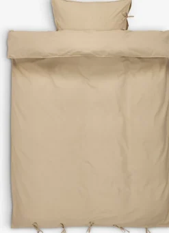 SELMAGOLDJuego funda nórdica algodón lavado SELMA 155x220 caqui pálid