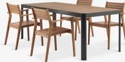 SIRDAL + HAMRAMesa SIRDAL L211 + 4 sillas HAMRA madera dura