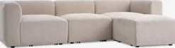SKEJBYSofá modular SKEJBY 3 plazas con puf tela beis