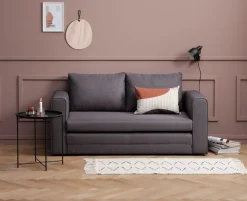 SKILLEBEKKSofá cama SKILLEBEKK tela gris oscuro