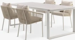 SONNERUP + GILJAMesa SONNERUP L215 + 4 sillas GILJA beis