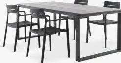 SONNERUP + INGSTRUPMesa SONNERUP L215 gris + 4 sillas INGSTRUP negro