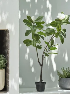 SPINDELPlanta artificial SPINDEL A120cm verde/blanco magnolia