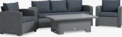 STAVERNConjunto muebles jardín STAVERN 5 plazas gris