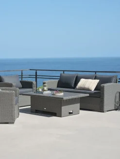 STAVERNConjunto muebles jardín STAVERN 5 plazas gris