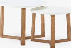 SVENSTRUPMesas nido SVENSTRUP Ø60/50 blanco/roble natural juego de 2